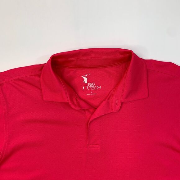 Fairway Greene Tech Polo Shirt Mens L Large Pink Stretch Performance Golf - Picture 4 of 10